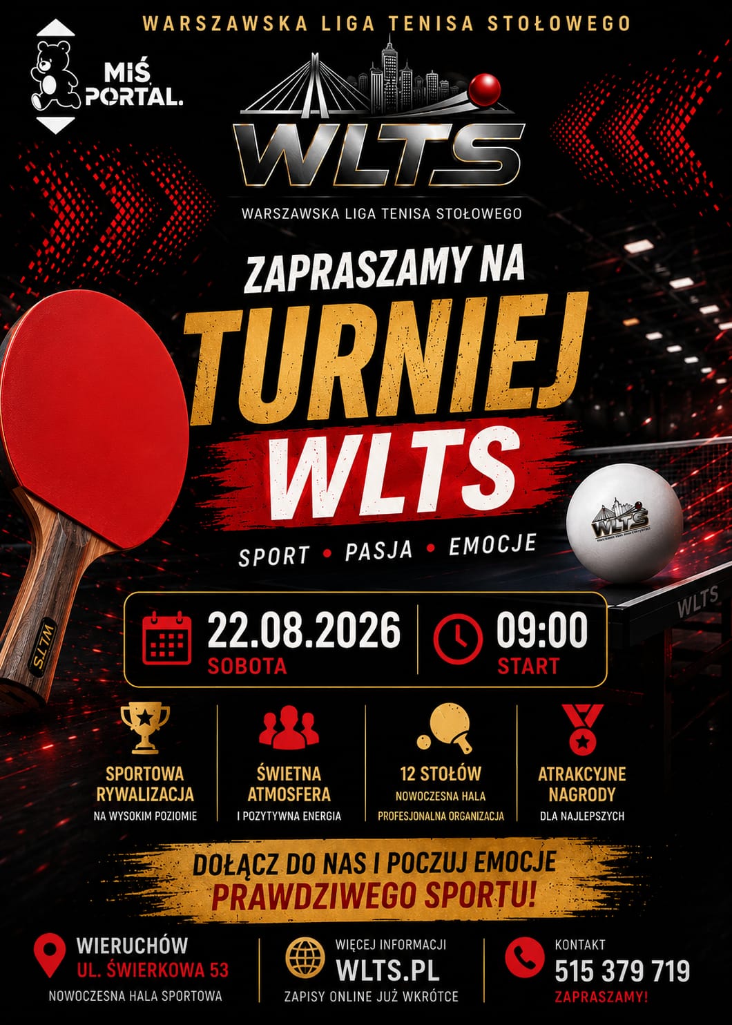Zaproszenie na II Turniej WLTS o puchar Miś Portal Sp. z o.o.